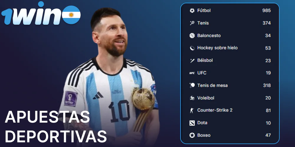 Opciones de apuestas deportivas en 1win Argentina