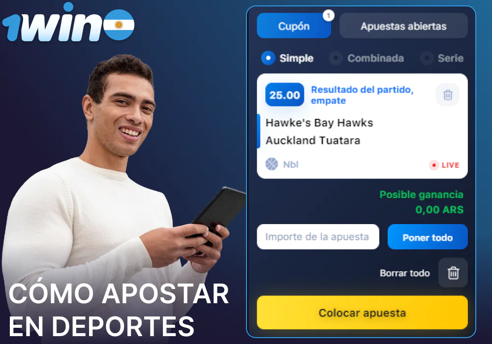 Instrucciones para realizar apuestas deportivas en 1win para jugadores argentinos