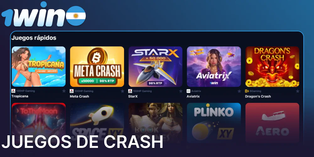 Juegos de crash disponibles en 1win Argentina